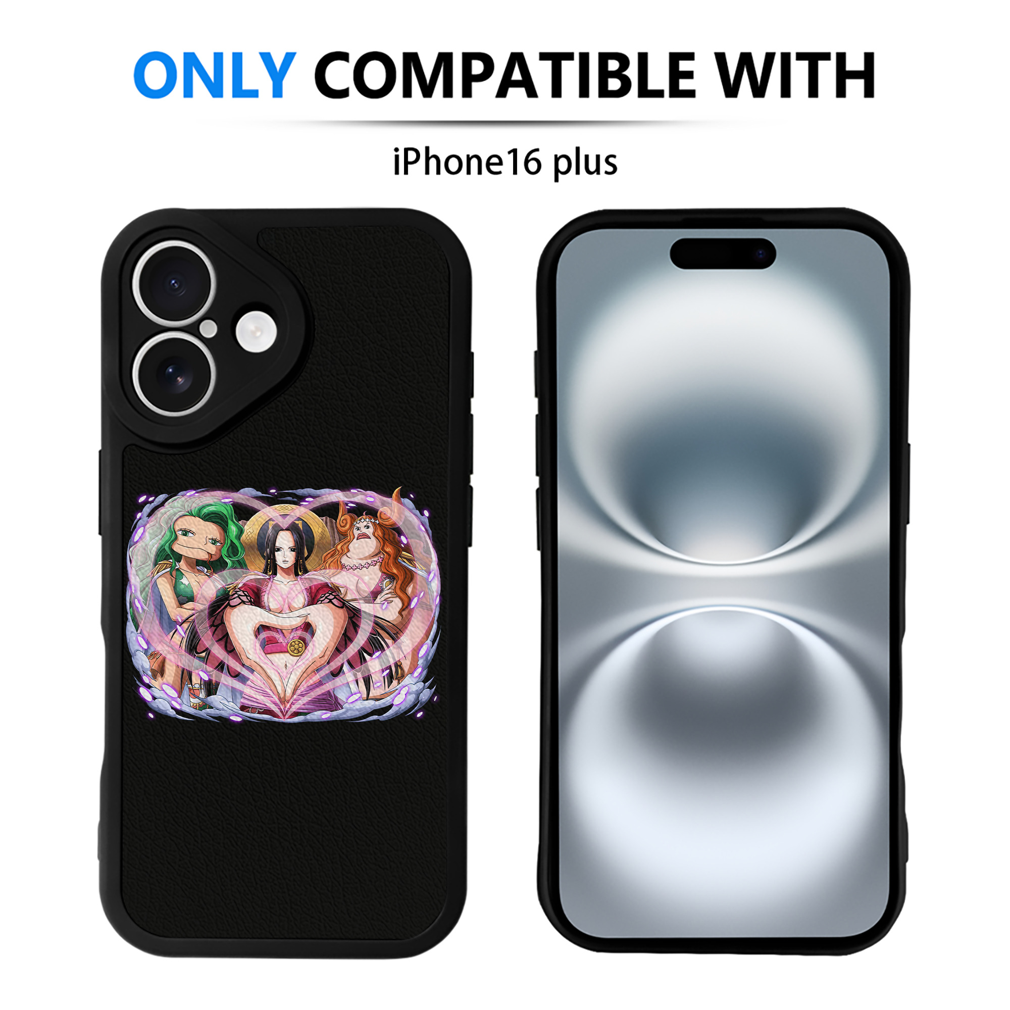 （画像用） ワンピース ボア・ハンコック ONE PIECE Boa·Hancock 【iPhone 16シリーズ対応】シリコンスマホケース（レザー調） 材質：シリコン